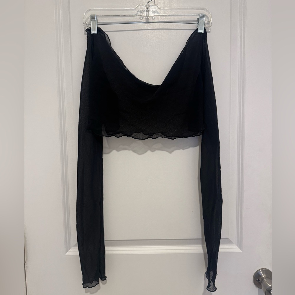 Black Sheer off the shoulder top